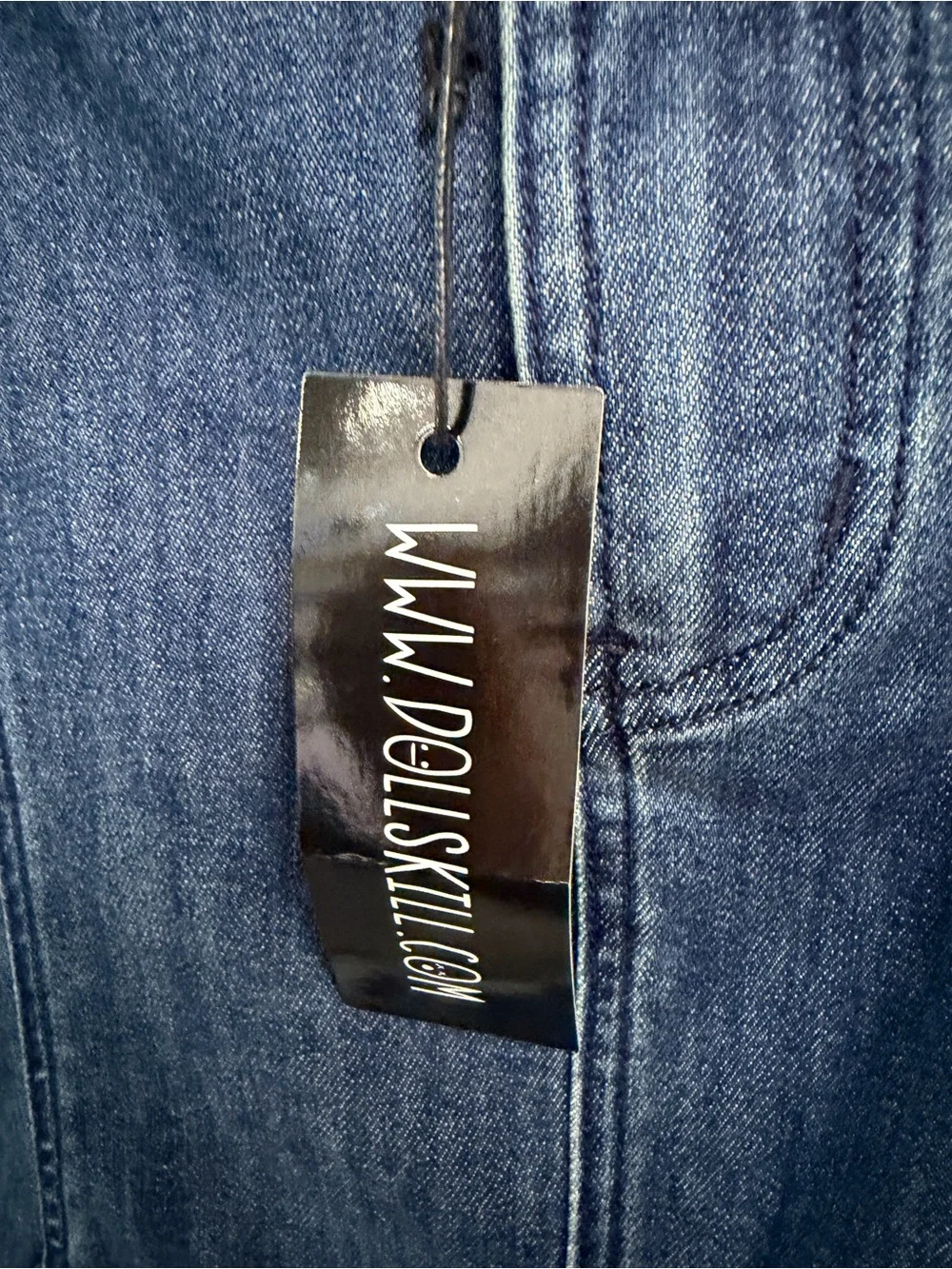 Current Mood dip dye denim maxi skirt Dolls Kill mermaid hem stretch XXL - Picture 5 of 5